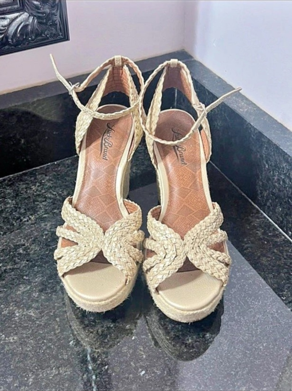 Lucky Brand Carolie Espadrille Wedge Sandal Cream